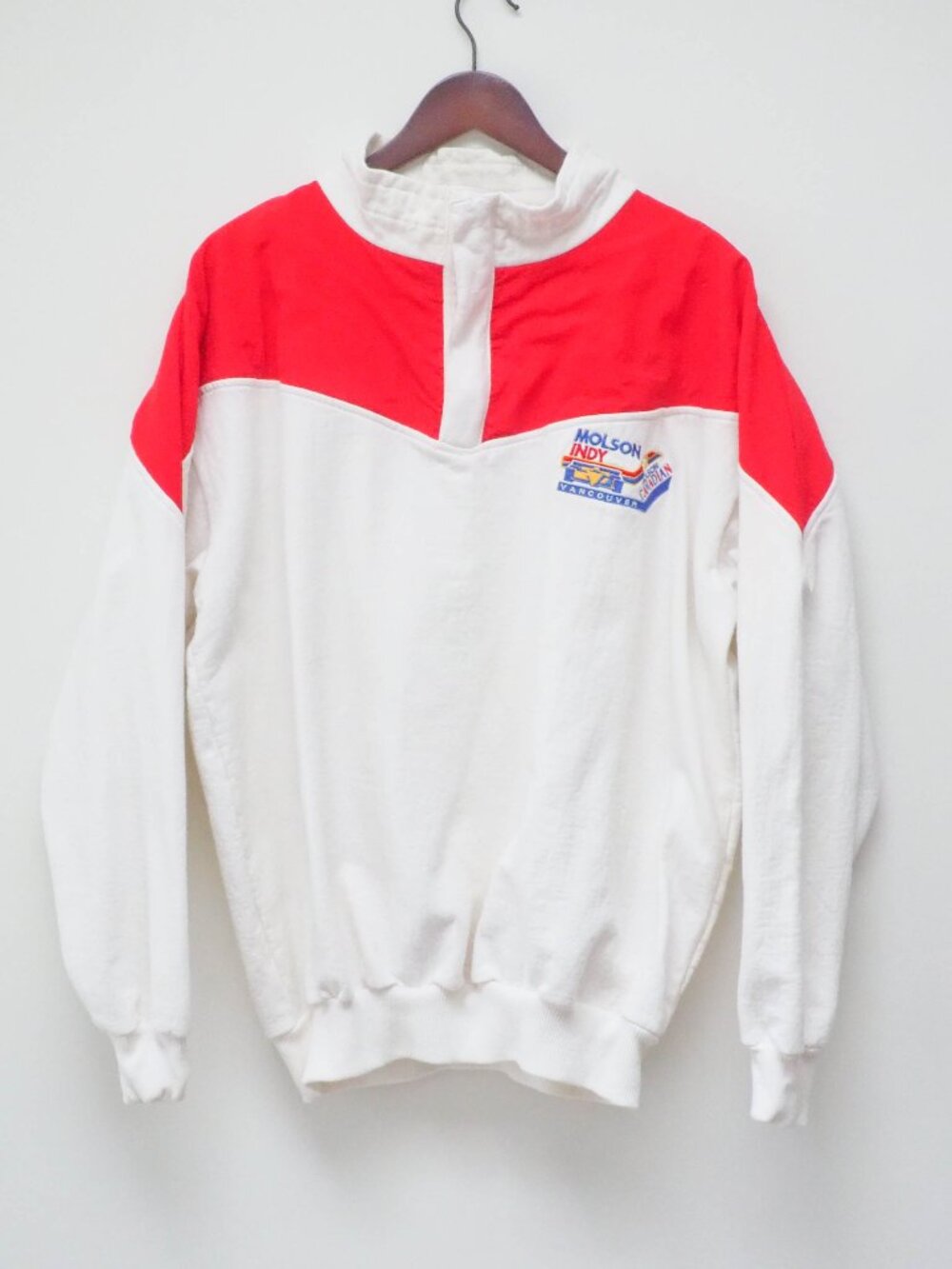 Vtg Molson Indy Vancouver Quarterbutton Sweatshirt - Vintage Pullover